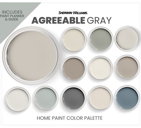 Agreeable Gray Sherwin Williams Palette, Shitake Paint Sherwin Williams Coordinating Colors, Colors That Go With Agreeable Gray, Accent Colors For Agreeable Gray, Agreeable Gray Complimentary Colors, Agreeable Gray Coordinating Colors, Gray Coordinating Colors, Agreeable Grey Color Scheme, Paint Placement