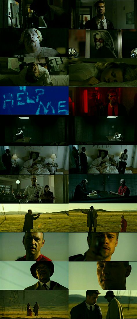 Se7en (1995) Directed by David Fincher. Cinematography by Darius Khondji. Se7en Movie Aesthetic, Seven Cinematography, Se7en Cinematography, David Fincher Aesthetic, Se7en Aesthetic, David Fincher Movies, David Fincher Cinematography, Fincher Cinematography, Film Stills Cinematography