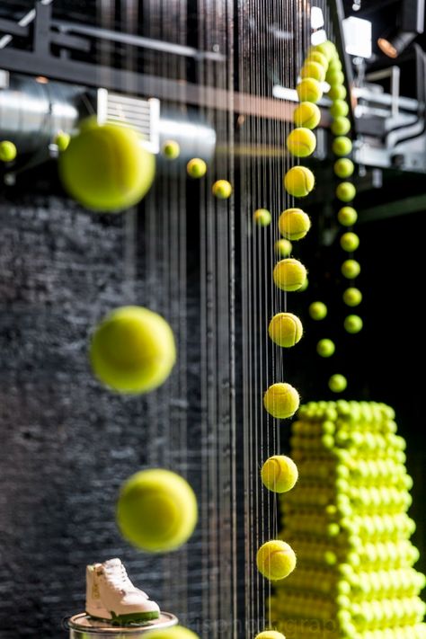 Sports Exhibition Design, Tennis Locker Room, Tennis Bar, Tennis Court Design, Tennis Artwork, Nike Retail, Tennis Academy, Tennis Store, Tennis Art