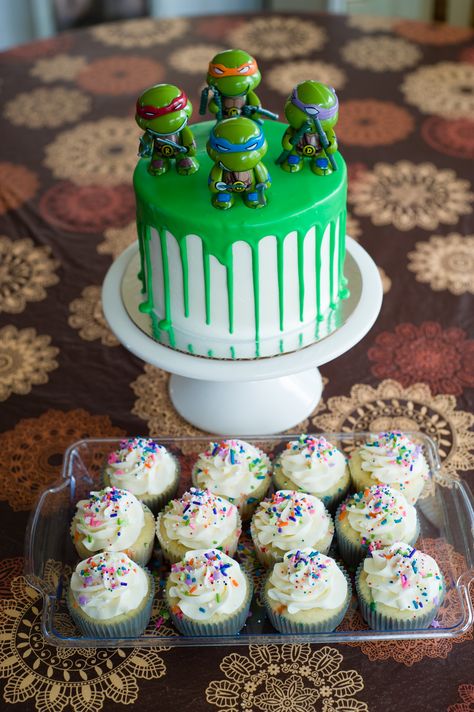 Teenage Mutant Ninja Turtle Cupcakes, Tmnt Birthday Cake, Ninja Turtle Cake Ideas, Buttercream Icing For Cupcakes, Tmnt Birthday Party Ideas, Ninja Turtles Cake, Elmo Birthday Cake, Super Hero Cake, Tmnt Cake