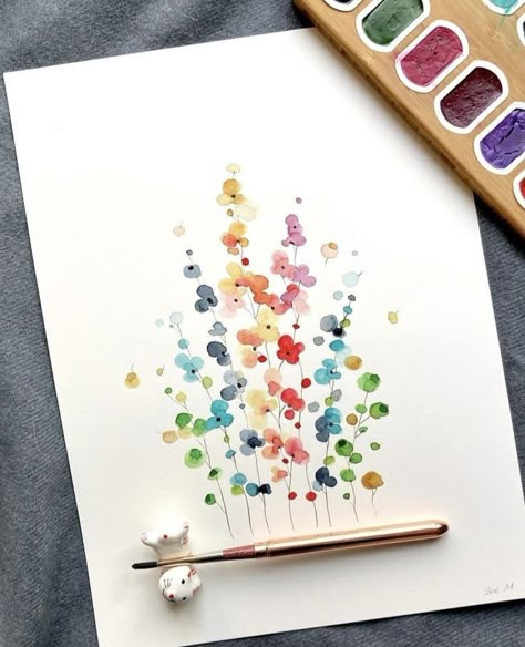 Watercolor Pans, Watercolor Birthday Cards, 강아지 그림, Diy Watercolor Painting, Watercolor Flower Art, Watercolor Painting Techniques, Diy Watercolor, Watercolor Art Lessons, Watercolor Paintings Tutorials