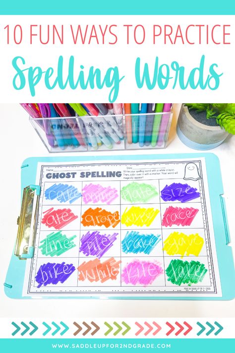 Are you looking for fun ways to practice spelling words in 2nd grade? Read on for 10 spelling activities your students will enjoy that you can do with any word list. These activities are fun, hands-on, engaging, and incorporate cross-curricular learning. #spellingactivities #spellingpractice Educational Activities For 2nd Grade, Fun Spelling Test Ideas, Spelling Stations 1st Grade, Fun Spelling Practice, Practice Spelling Words Fun, Ideas For Spelling Word Practice, 2nd Grade Grammar Activities, Grade 1 And 2 Activities, Tactile Spelling Activities