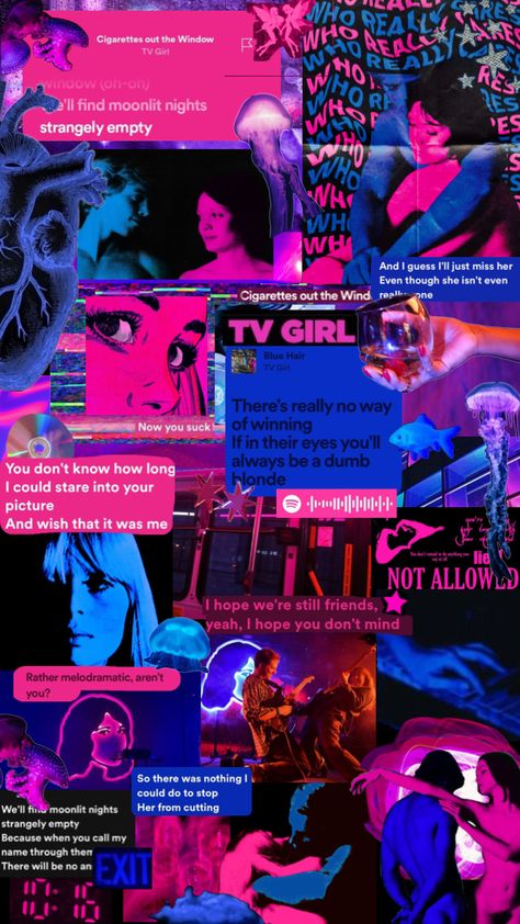 i ♡ tv girl #tvgirl #tvgirlband #tvgirlshuffle #tvgirlaesthetic #tvgirlismyfav #tvgirlcollage #tvgirllyrics #tvgirlwhoreallycares #whoreallycares #whoreallycaresalbum Wallpaper Iphone Girl, Pretty Wallpaper Iphone Girly, Wallpaper Iphone Simple, Photo Collage Board, Go Tv, Cool Album Covers, Girly Wallpapers, Tv Girl, Music Collage