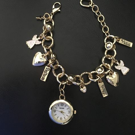 Adorned With Heats, White Angels, Cross, Blessed, Hope & Peace Charms New Christian Charm Bracelet, Peace Color, Thrift Wishlist, Watch Charms, Angel Charms, Jewelry Stacking, 90s Jewelry, Outfit Pieces, Wishlist 2024