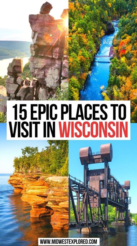 15 Best Places to Visit in Wisconsin Wisconsin Travel Summer, Wisconsin In Winter, Visit Wisconsin, Hiking Wisconsin, Winter Places, Bucket List Places To Visit, Things To Do In Wisconsin, Wisconsin Attractions, Bucket List Places