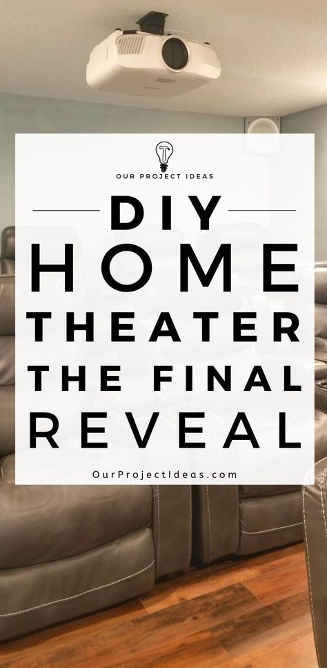 DIY Home Theater Design - The Final Reveal - Portrait Diy Movie Theater Room, Diy Theater Room, Diy Movie Theater, Diy Home Theater, Theatre Diy, Movie Theater Rooms, Theater Design, It Is Finished, Home Theater Design