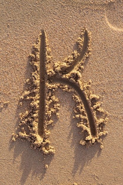 Letters Handwritten, Letter K, On Beach, Premium Photo, Alphabet, Stock Photos