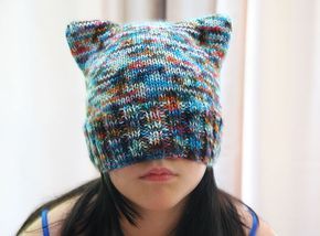 Cat Ear Beanie Knitting Pattern, Cat Ear Hat Knitting Pattern, Knitting Kids, Cat Hat Pattern, Cat Ear Hat, Knit Cat, Girls Knit Hat, Beanie Knitting Patterns Free, Cat Ears Hat