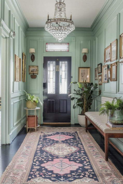 Elevate your hallway with these top 10 modern vintage decor ideas. Mix and match vintage pieces with modern accents for a timeless yet trendy space. #HallwayDecor #VintageStyle #ModernHome Victorian Home Decor Modern, Neutral Hallway Ideas, Ideas For Hallways, Modern Vintage Interior Design, Edwardian Hallway, Vibey Rooms, Hallway Vintage, Vintage Decor Ideas, Vintage Hallway