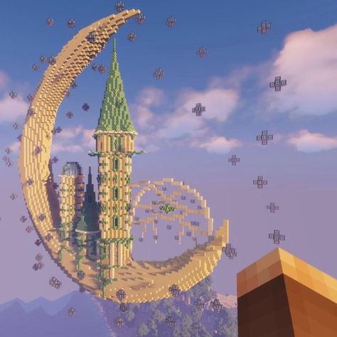 Moon Base Minecraft, Moon House Minecraft, Minecraft Moon House, Minecraft Pretty, Moon Minecraft, Minecraft Lighthouse, Minecraft Exterior, Minecraft Staircase, Minecraft Space