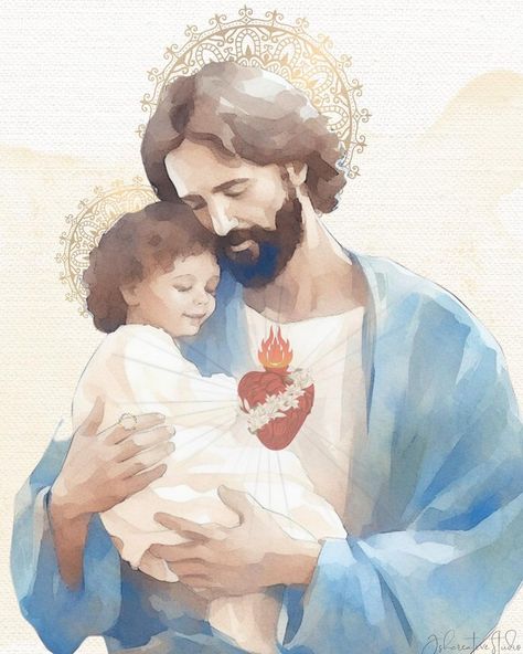 Chaste Heart Of St Joseph, Saint Joseph Art, St Jose, Jesus Christ Illustration, Catholic Symbols, Sacred Heart Art, Pope Leo Xiii, St Joseph Catholic, Pope Leo