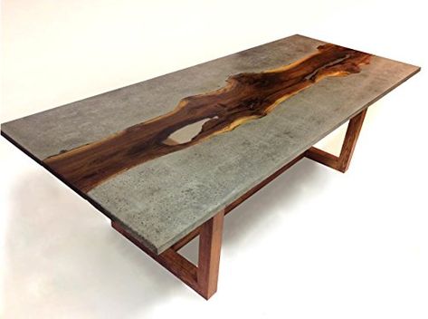 Live Edge Wood Dining Table, Raw Wood Furniture, Meja Bar, Concrete Marble, Dining Furniture Ideas, Dining Furniture Makeover, Rustic Dining Furniture, Concrete Coffee Table, Industrial Desk