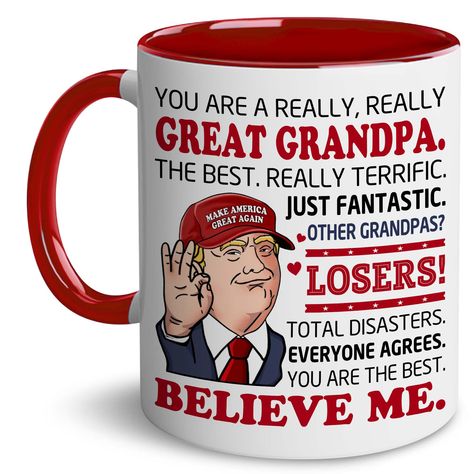 PRICES MAY VARY. Show your appreciation for the most amazing granpa with our Grandpa Mug. Whether he’s a proud supporter or just loves a good laugh, this mug combines humor and patriotism, making it the perfect gift for any occasion. Perfect gift for any occasion: Whether it's a birthday, Father's Day, Christmas or just because, this mug is a thoughtful and funny way to show your grandpa how much he means. High-Quality Ceramic: Our mug is made from premium, lead-free ceramic that is both microwa Law Christmas, Fathers Day Mugs, Mother's Day Mugs, In Law Gifts, Valentine Birthday, Novelty Mugs, Best Husband, Gifts For Brother, Mom Mug