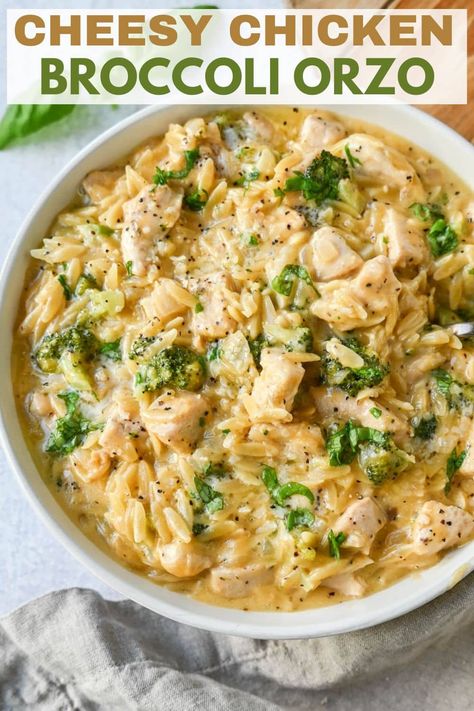 Chicken Broccoli Orzo, Healthy Orzo Salad, Cold Orzo Salad, Orzo Salad Dressing, Orzo Salad Recipes Cold, Healthy Orzo, Broccoli Orzo, Orzo Dishes, Orzo Soup Recipes