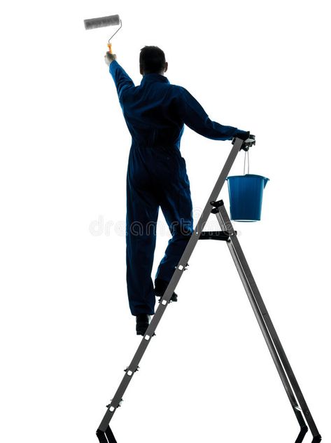 Man House Painter Worker Silhouette Stock Image - Image of maintenance, craftsperson: 26768639 Paint Brick, Man House, People Cutout, Painting Logo, House Painter, Architecture People, Painting Contractors, Collage Illustration, Painted Brick