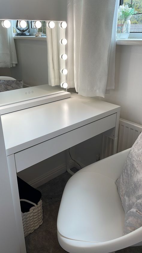 Ikea Desk And Vanity, Minimalist Dressing Table, Ikea Dressing Table, Minimalist Dressing, Ikea Micke Desk, Ikea Micke, Micke Desk, Ikea Vanity, Dream Bedroom Inspiration