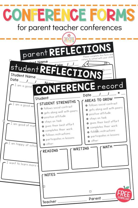 Elementary Conferences, Parent Teacher Documentation Form, Parent Conference Forms, Parent Teacher Conferences Kindergarten, Questions To Ask Parents, Parent Teacher Conference Notes, Teacher Documentation, Parent Teacher Conference Forms, Student Conference