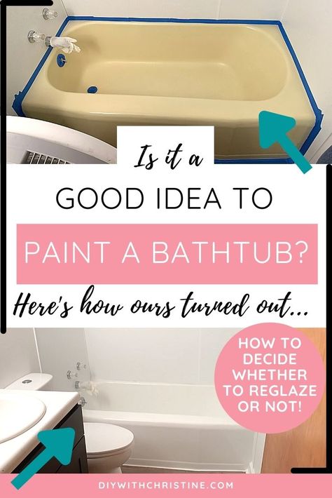 Bathtub Makeover, Cheap Bathtubs, Tub Refinishing, Bathroom Tile Diy, Reglaze Bathtub, Painting Bathtub, Old Bathtub, Installing Laminate Flooring, Diy Bathtub