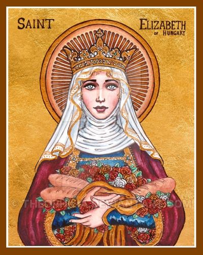 St. Elizabeth of Hungary by Theophilia St Elizabeth Of Hungary, Saint Elizabeth Of Hungary, Elizabeth Of Hungary, St Elizabeth, Saint Elizabeth, Catholic Images, San Francesco, Religious Images, Santa Lucia