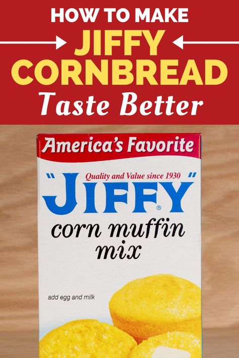 Transform your box of Jiffy muffin mix into extra moist and fluffy cornbread using these simple tips and tricks. Make Jiffy Cornbread Better, How To Make Jiffy Cornbread Better, Jiffy Cornbread Moist, Cornbread Moist, Cornbread Muffins Jiffy, Fluffy Cornbread, Jiffy Cornbread Recipes, Hot Water Cornbread, Best Cornbread Recipe