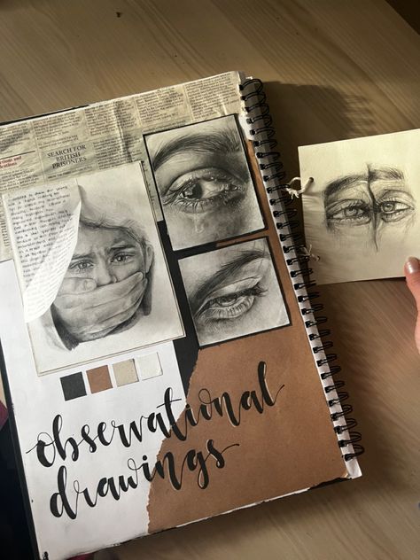 Portraiture A Level Sketchbook, Change Art Gcse, A Level Portraiture, Portrait Art Gcse Sketchbook Pages, Natural Forms Art Alevel, Gcse Art Portraiture, Alevel Art Sketch Book, Alevel Art Sketchbook Inspiration, Artist Research Page