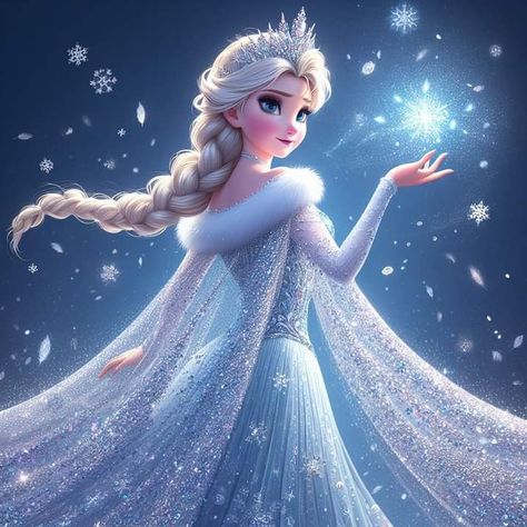 Elsa Frozen Pictures, Pelo Ondulado Natural, Princess Mural, Elsa Drawing, Princess Artwork, Disney Princess Anime, Elsa Art, Disney Frozen Party, Frozen Birthday Theme