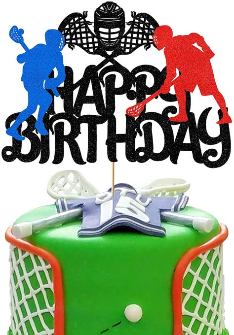 Lacrosse Party Decorations, Wrestling Birthday Cakes, Lacrosse Birthday, Lacrosse Cake, Hockey Birthday Cake, Basketball Birthday Cake, Lacrosse Party, Wrestling Birthday, Hockey Birthday