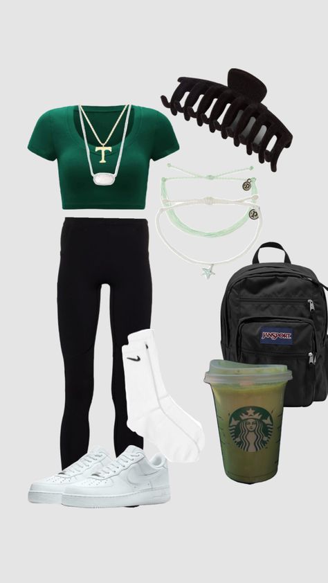 School Field Trip Outfit, Field Trip Outfit, Outfit Shuffles, School Field, Trip Outfit, School Field Trip, Green School, Trip Outfits, Workout Outfits