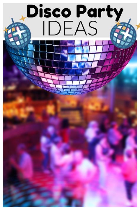 A collection of fun disco party ideas. From disco party decorations, disco food, activities and more ideas for your disco themed party. Disco Room Party, Dance Party Ideas Decoration, Disco Party Entertainment, Disco Theme Party Activities, Retro Party Decorations Ideas, Disco Birthday Party Activities, Retro Theme Party Decoration Ideas, Disco Theme Party Games, Disco Themed Games