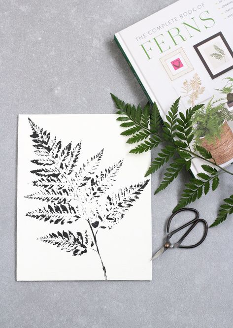 Learn how to make your own fern art using real plants and inexpensive supplies from the craft store. A pretty and creative way to freshen up any space this summer. #fernprints #fernart #diyart Diy Outdoor Candle Holders, Fern Art, Fern Prints, Work Diy, Shadow Art, Pressed Flower Art, Diy Hanging, Real Plants, Plant Print