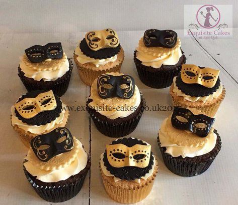 Bridal Shower Masquerade Theme, Masquerade Ball Cupcakes, Mascarade Party Activities, Masquerade Sweet Table Ideas, Masquerade Ball Homecoming, Masquerade 40th Birthday Party, Masquerade Bridal Shower Ideas, Masquerade Cupcake Ideas, All Black Masquerade Party