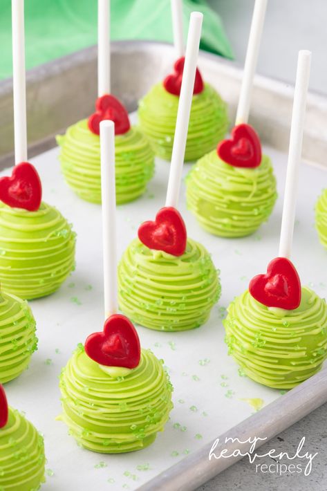 Grinch Cake Pops, Grinch Breakfast, Christmas Catering, Melted Candy, Grinch Cake, Christmas Potluck, Grinch Movie, Santa Cake, Room Parent