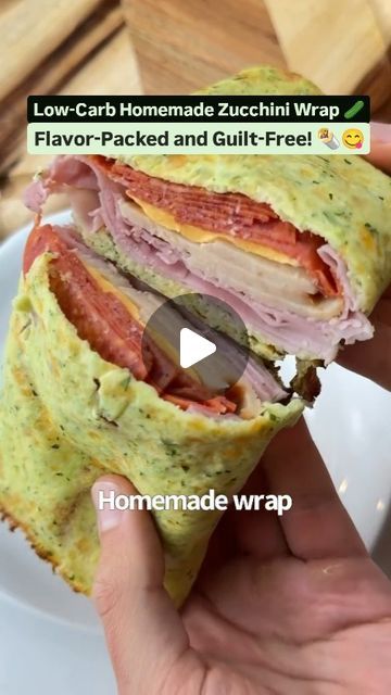 Homemade Wraps, Cheese Mozzarella, Low Carb Wraps, Turkey Ham, Healthy Wraps, Cheese Wrap, Low Carb Zucchini, Flat Bread, American Cheese