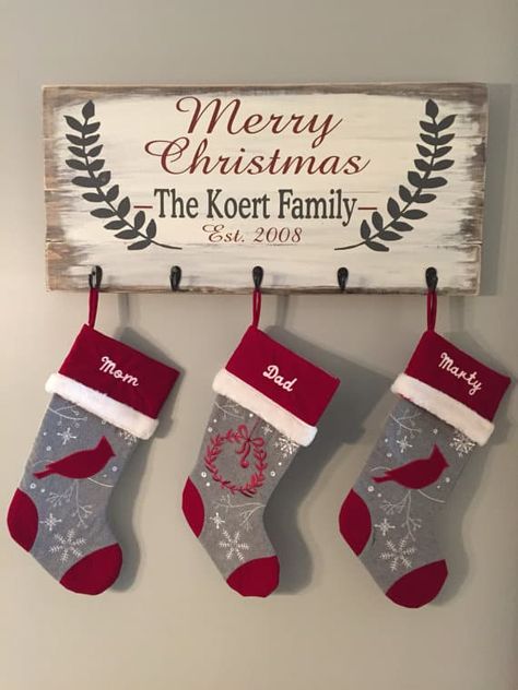 Christmas Decorations Apartment, Apartment Christmas, Christmas Apartment, Stocking Holder, Christmas Stocking Holders, Diy Christmas Decorations Easy, Christmas Projects Diy, Etsy Christmas, Christmas Stockings Personalized