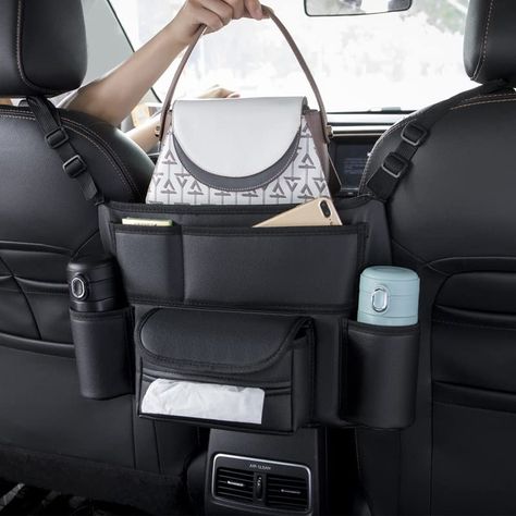 PRICES MAY VARY. ▶ EXTRA LARGE CAPACITY STORAGE - The car mesh handbag holder between the seats can store your tissues, handbags, wallets, mobile phones, tablets, umbrellas, water glasses, power banks and other items, providing a clean and comfortable environment for your car! ▶ IMPROVE DRIVING SAFETY - Reduce distracted driving by providing easy access to your purse contents without taking your eyes off the road. It eliminates the need for inconvenient purse placement at your passenger’s feet. Luxe Auto's, Car Tissue Holder, Car Storage Bag, Handbag Holder, Úložný Box, Pet Barrier, Car Console, Hanger Storage, Leather Car Seats