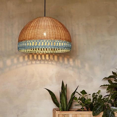 Wicker Lamp Shade, Rattan Lampshade, Light Blue Skirts, Pendant Lampshade, Rattan Lamp, Rattan Pendant, Ceiling Lamp Shades, Dappled Light, Bamboo Pendant Light