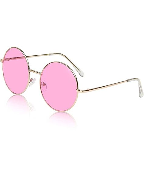 Amazon.com: Round Sunglasses for Women Circle Glasses 60’s 70’s Pink Tinted Oversized Cute : Clothing, Shoes & Jewelry Rose Colored Lenses Aesthetic, Pink Circle Sunglasses, Pink Tinted Glasses, Pink Sunglasses Aesthetic, Pink Round Glasses, Circle Glasses Frames, Big Round Sunglasses, Sunglasses Circle, Circular Glasses