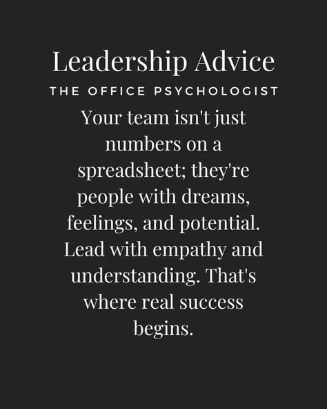 In the hustle and bustle of the business world, it's easy to get lost in the metrics and data. However, it's crucial to remember that behind every figure is a human being with aspirations and challenges. When leaders prioritize empathy and genuine understanding, they tap into their team's true potential. True success in leadership isn't just about the bottom line; it's about cultivating a culture of respect, support, and growth. #PeopleMatter #LeadershipWithEmpathy #RealSuccessthr Empathy Leadership Quotes, A Leader Is Only As Good As Their Team, Team Leadership Quotes, Good Manager Quotes Leadership, Being A Manager Quotes, Be Professional Quotes, Leadership Is Lonely, Favoritism At Work Quotes, Toxic Leadership Quotes