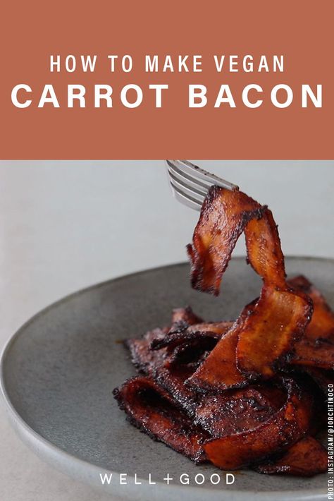 Carrot Bacon Recipe, Bacon Substitute, Carrot Bacon, Make Bacon, Recipes Shrimp, Vegan Bacon, Carrot Recipes, Vegetarian Cooking, Bacon Recipes