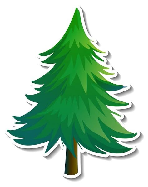 Pine tree sticker on white background | Free Vector #Freepik #freevector #tree-clipart #tree-cartoon #tree-art #tree Scenery Drawing For Kids, Pine Tree Drawing, Winter Fitness, Pine Tree Painting, Christmas Tree Drawing, Wallpaper Natal, Cartoon Trees, Christmas Yard Art, Christmas Tree Clipart