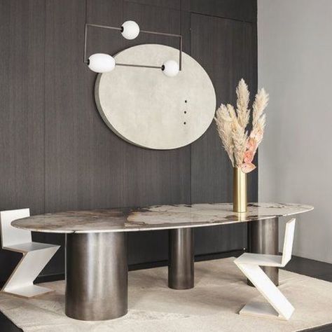 Meeting Table Design, Luxury Dining Tables, Minimalist Dining Room, Dining Room Contemporary, Plafond Design, Luxury Dining Room, Contemporary Dining Room, Meeting Table, Dining Room Small