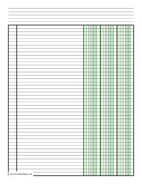 This printable finance paper, like that found in a columnar pad, is letter-sized in portrait (vertical) orientation and has three columns of green-shaded fields. Free to download and print 3 Column Ledger Printable, Printable Lined Paper, Paper Templates Printable, Office Templates, Financial Organization, Ms Excel, Blank Form, Spreadsheet Template, Pop Up Camper