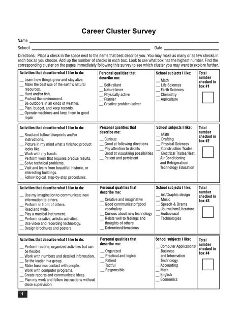 Career Planning Worksheets, Career Aptitude Test, Career Clusters, Interest Survey, List Of Careers, Career Assessment, Measurement Worksheets, Career Pathways, Action Plan Template