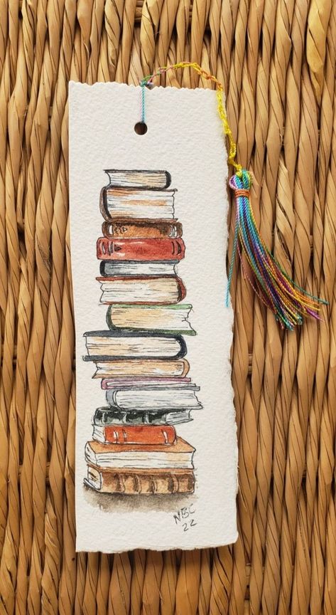 Bookish Watercolor Art, Watercolour Painting Bookmarks, Diy Bookmarks Drawing, Watercolor Painted Bookmarks, Bookmarks Inspired By Books, Drawing Bookmarks Ideas, Vizatime Te Bukura, Bookmarks Watercolor Ideas, Watercolour Book Marks