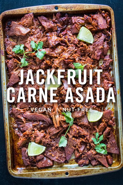 Jackfruit Recipes, Vegan Mexican Recipes, Vegan Main Dishes, Tasty Vegetarian Recipes, Carne Asada, Vegan Cooking, Vegan Foods, Vegan Dinner Recipes, Vegan Recipes Healthy