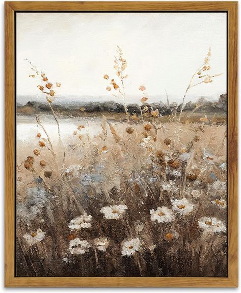 PRICES MAY VARY. 【Framed Wall Art Vintage】The vintage wall art for living room decor captures the beauty and tranquility of nature, bringing a sense of wonder into your living space. The framed vintage bathroom wall art decor is ideal for farmhouse /French Country decoration, this artwork adds a rustic touch to your bathroom, bedroom, and living room, creating a serene and cozy atmosphere. 【Premium Materials】 Immerse yourself in the superior craftsmanship of this high-quality fall canvas wall ar Field Landscape, Wildflower Field, Canvas Painting Landscape, Retro Wall Decor, Floral Poster, Autumn Landscape, Farmhouse Wall Decor, Bathroom Wall Decor, Wall Art Framed