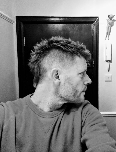 And my version of mohawk/mullet Highlights Hair Ideas, Men Hair Products, Viking Haircut, Mohawk For Men, Short Mohawk, Mohawk Haircut, Mohawk Mullet, Mohawk Hairstyles Men, Mullet Haircut