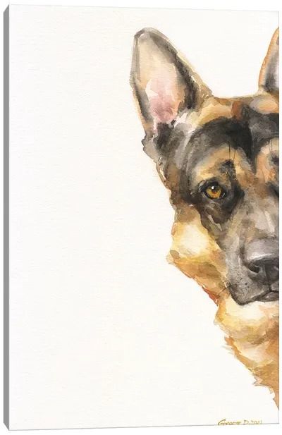 German Shepherd Art: Canvas Prints & Wall Art | iCanvas German Shepherd Canvas Painting, German Shepherd Watercolor Paintings, Watercolor Dog Tutorial, Watercolor German Shepherd, German Shepherd Drawing, German Shepherd Painting, Dog Watercolour, Dog Watercolor Painting, Shepherd Art