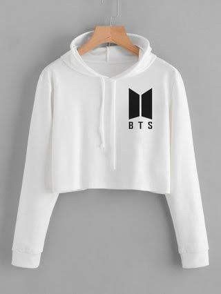 Bts Hoodie, Army Clothes, Bts Shirt, Bts Clothing, Bts Inspired Outfits, Stylish Hoodies, Crop Top Hoodie, Cropped Tops, Girls Fashion Clothes