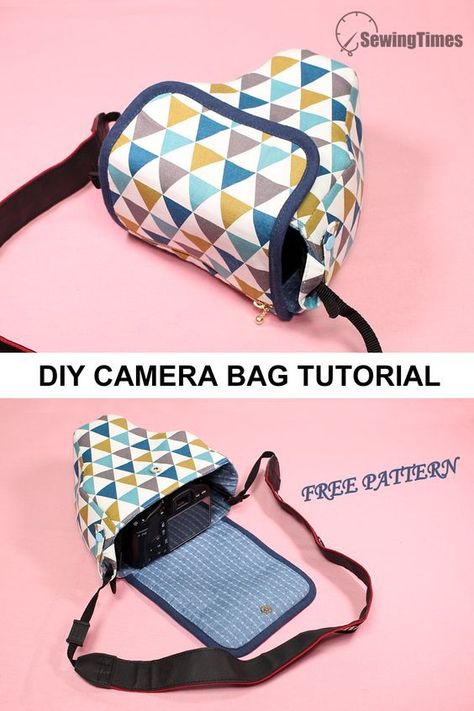 Diy Camera Bag Pattern, Camera Case Sewing Pattern, Camera Bag Sewing Pattern, Camera Case Bag, Camera Case Pattern, Camera Bag Pattern, Diy Camera Bag, Cute Camera Bag, Diy Camera Strap